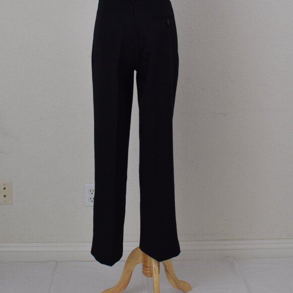 Vintage 90s Black Pleated Polyester Straight Leg Pants | 28 waist‎ - Picture 9 of 9
